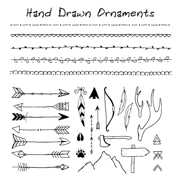 Vector hand drawn ornaments