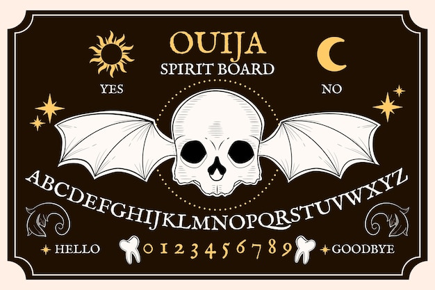 hand drawn ouija board illustration