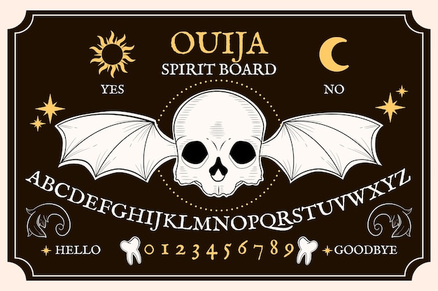 Vettore illustrazione disegnata a mano della tavola di ouija