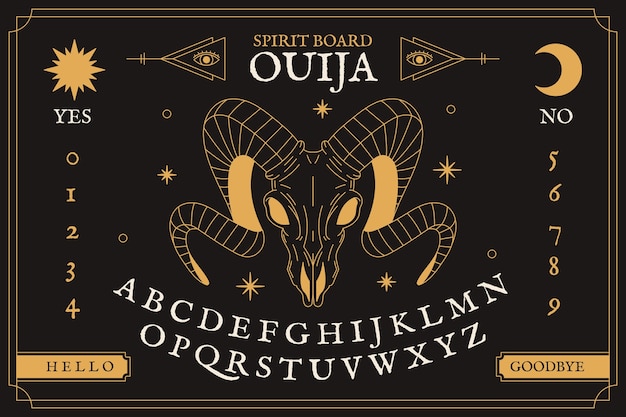 hand drawn ouija board illustration