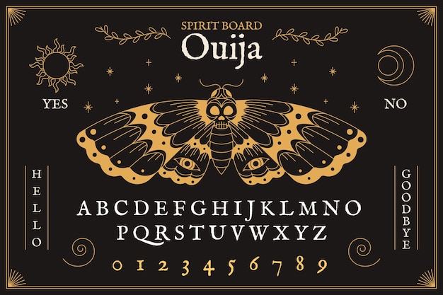 hand drawn ouija board illustration