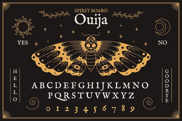 Vector hand drawn ouija board illustration