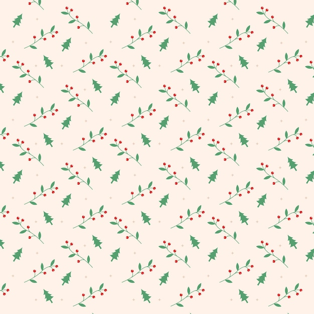 Hand drawn outline cartoon christmas pattern