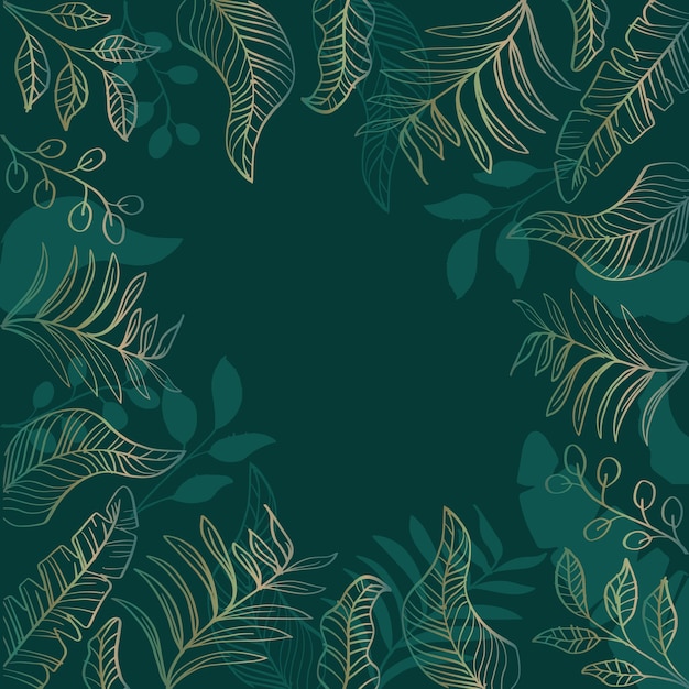 Vector hand drawn outline floral background