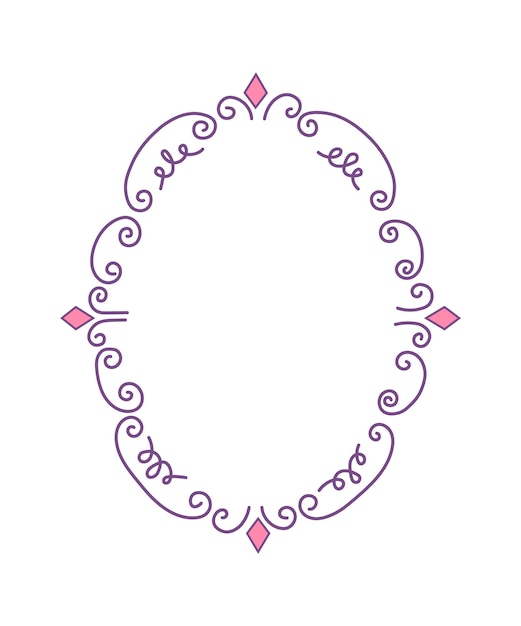 Hand drawn oval frame Vector illustration