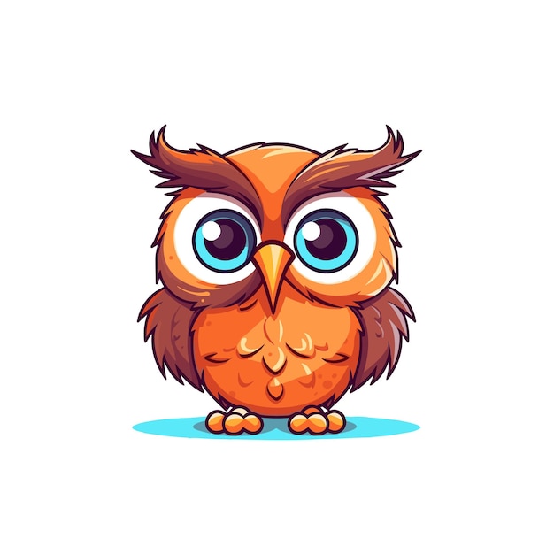 hand drawn owl cartoon illustration Isolated on white background