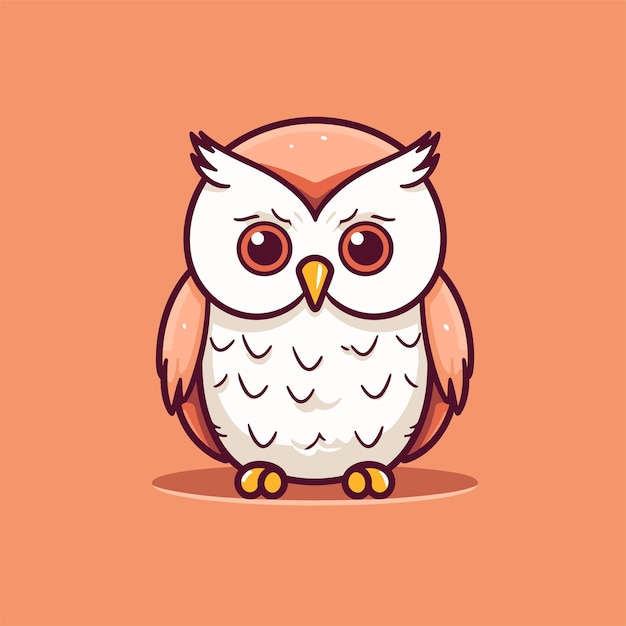 hand drawn owl cartoon illustration Isolated on white background