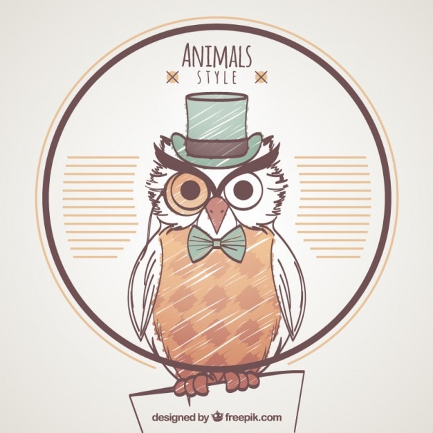 Vector hand drawn owl with style