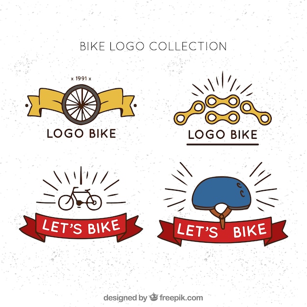 Hand drawn pack of bike logos