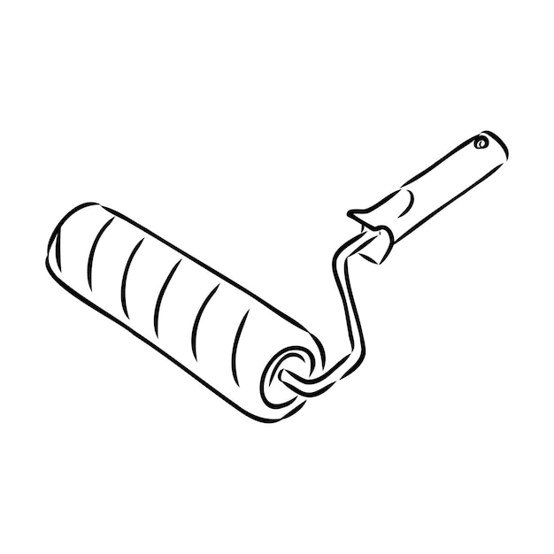 Hand drawn Paint roller illustration paint roller vector sketch