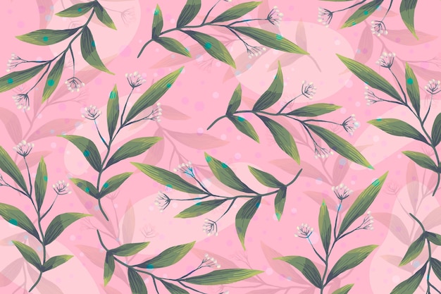 Hand drawn painted colorful spring wallpaper