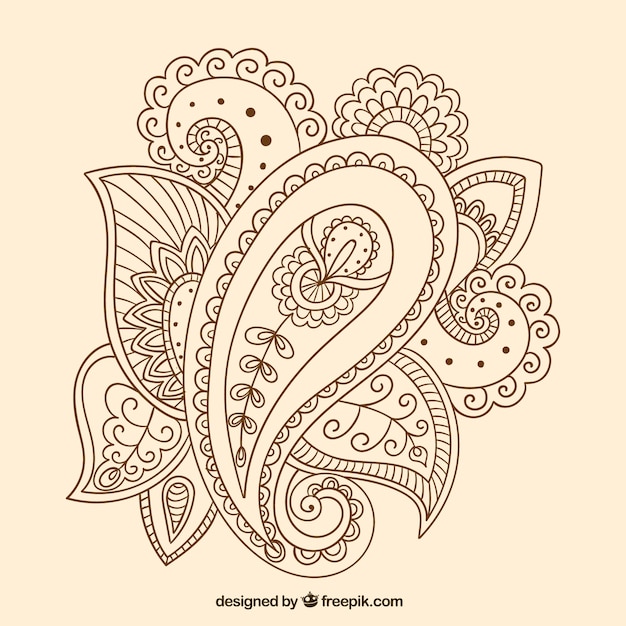 Disegnata a mano ornamento paisley