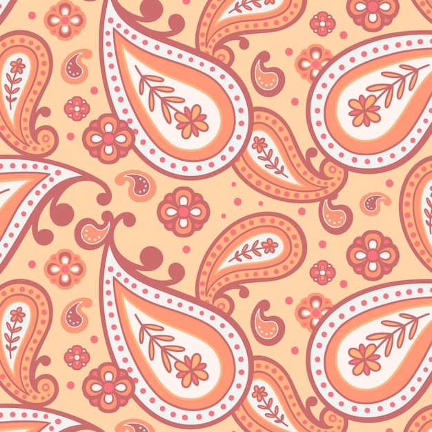 Vector hand drawn paisley pattern design