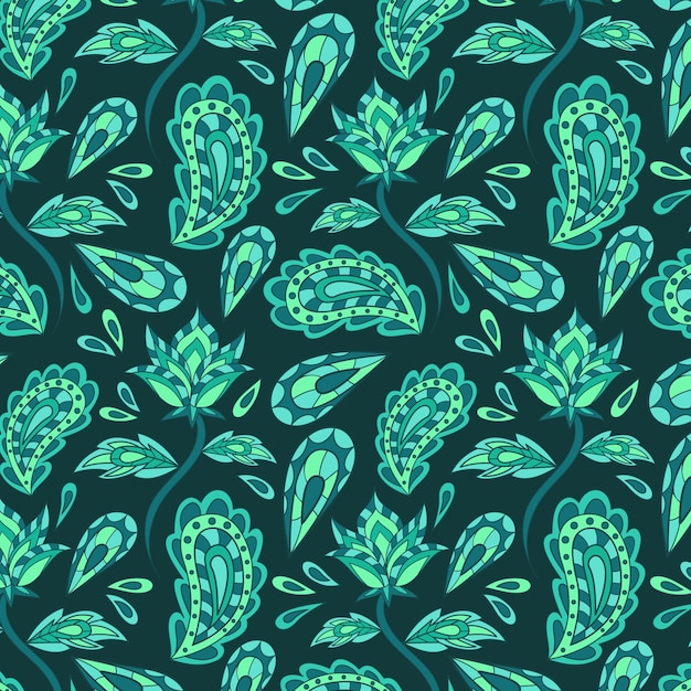 Vector hand drawn paisley pattern design