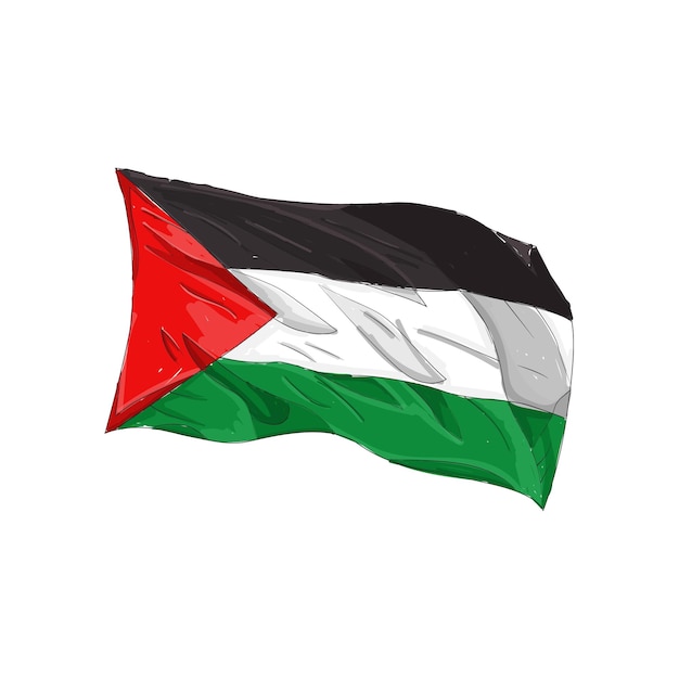 Hand drawn palestine flag