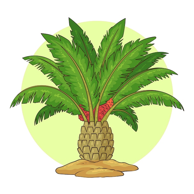 Vector hand drawn palm oil tree