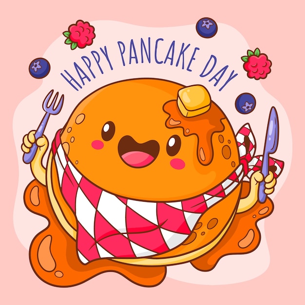 Vector hand drawn pancake day illustration