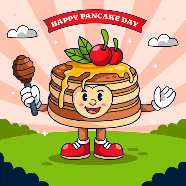 Vector hand drawn pancake day illustration