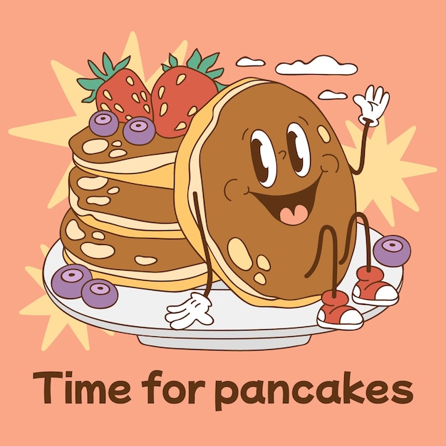 Vettore illustrazione disegnata a mano del giorno dei pancake