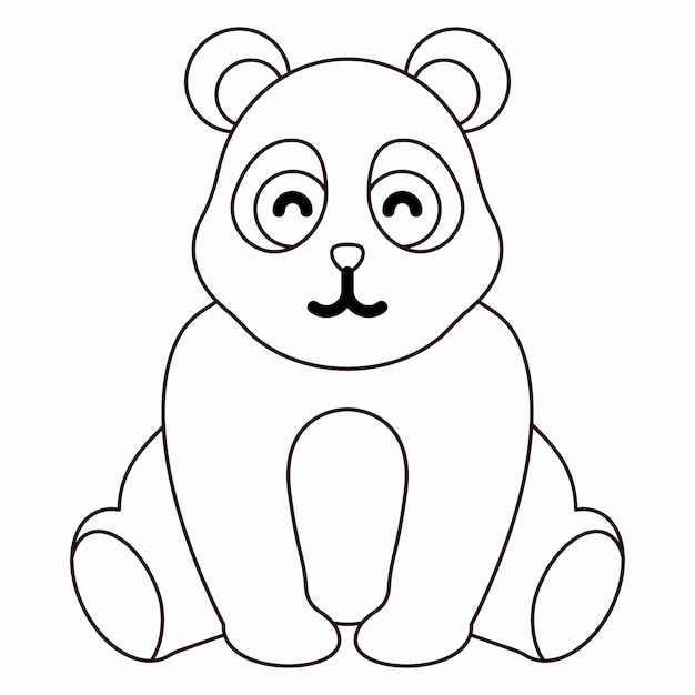 Panda disegnato a mano nello schizzo di stile doodle. line art e colore. educazione dei bambini