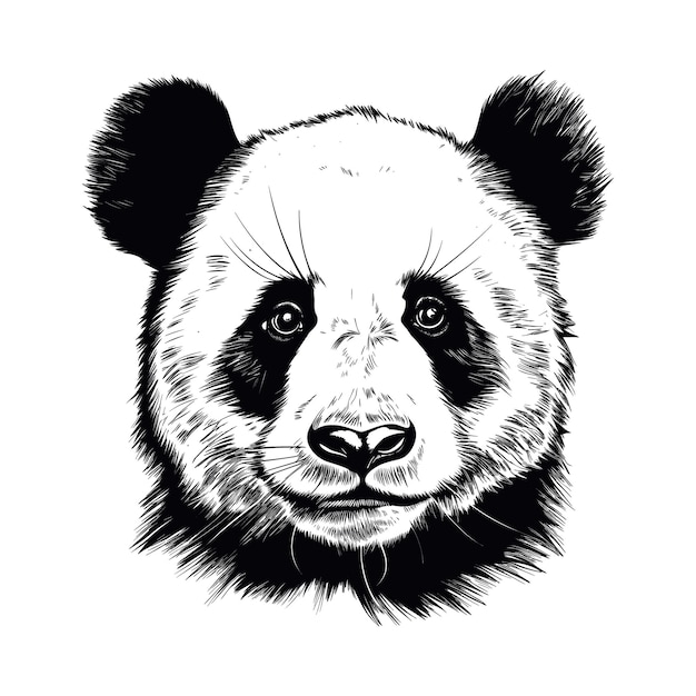 Outline of panda on tree. Hand drawn line art.... - Stock Illustration  [93544924] - PIXTA