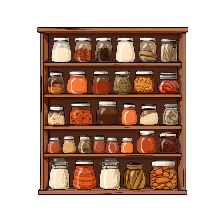 Vector hand drawn pantry cartoon vector illustration clipart white background
