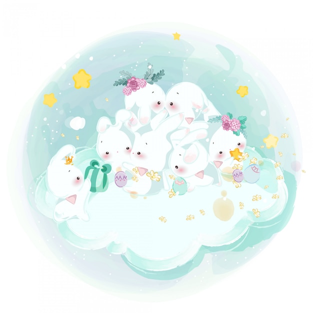 Hand drawn parade the cute animals. vector illustration