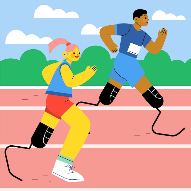 Vector hand drawn paralympic competition illustration