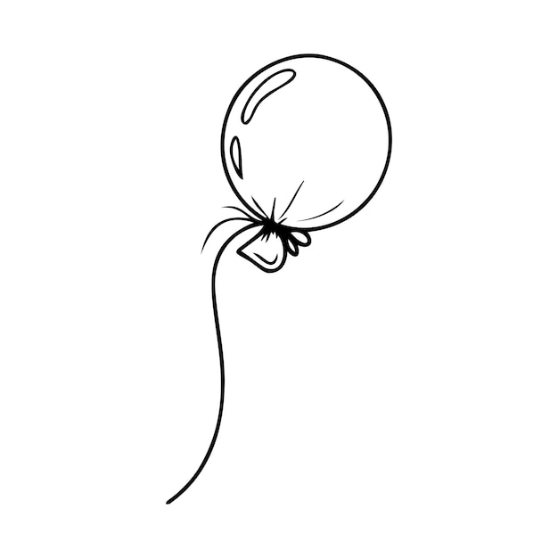 Hand drawn party balloon isolated on a white background