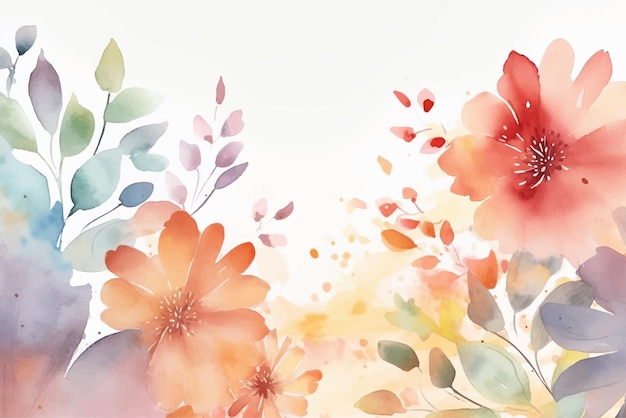 Hand drawn pastel color floral background