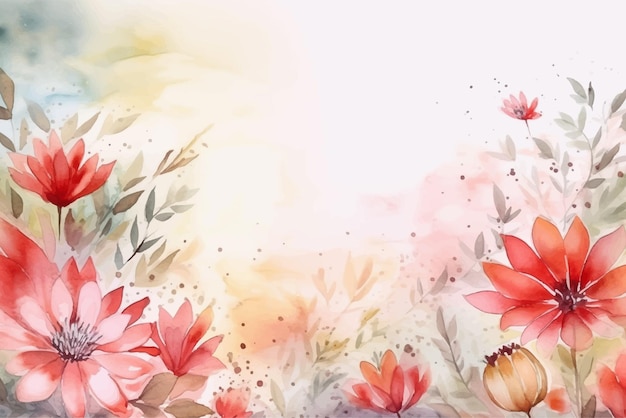 Vector hand drawn pastel color floral background