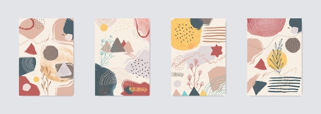 Hand drawn pastel colored background. Abstract pastel patterns. Trendy graphic shapes patterns.