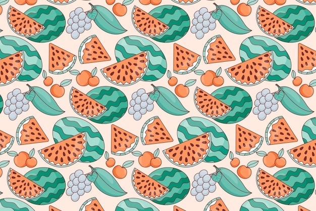 Hand drawn pastel summer pattern design