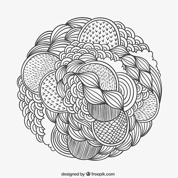 Hand drawn patterned circle