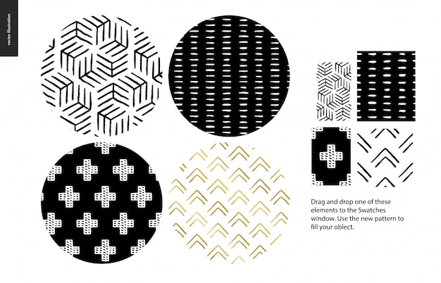 Hand drawn patterns - rounded