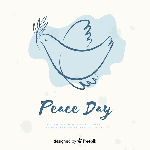 Hand drawn peace day dove