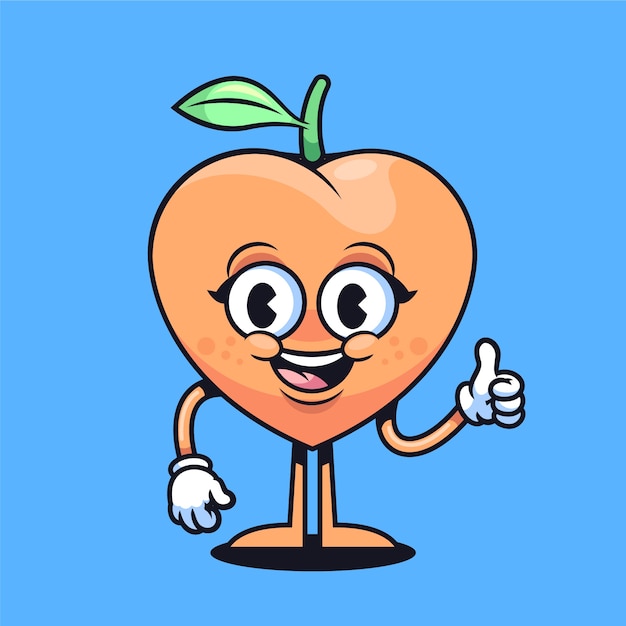 Hand drawn peach cartoon illustration