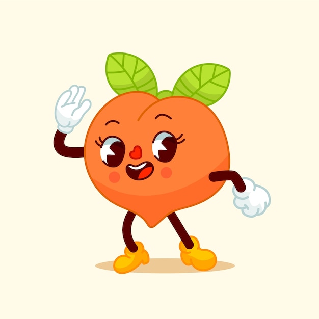 Hand drawn peach cartoon illustration