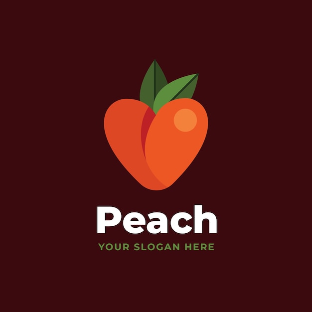 Hand drawn  peach logo