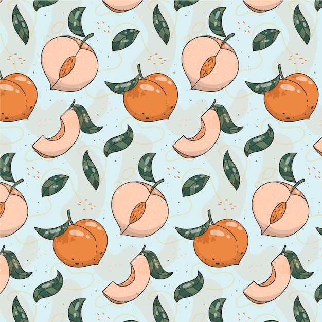 Hand drawn peach pattern design