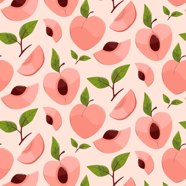 Hand drawn peach pattern