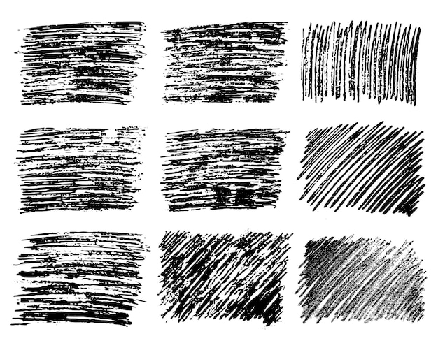 Vector hand drawn pencil scribble rectangles