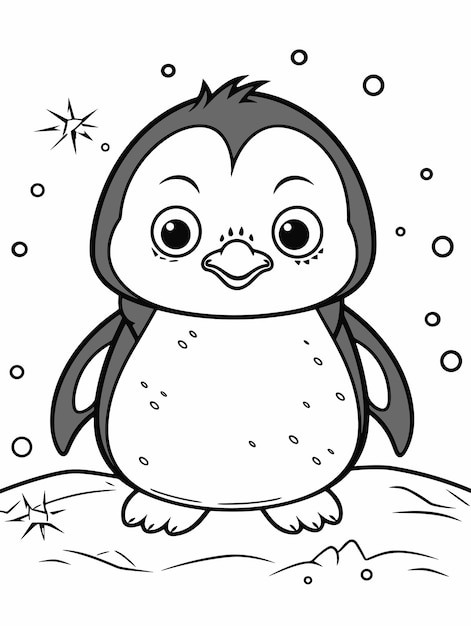 Premium Vector | Hand drawn penguin outline illustration black and ...