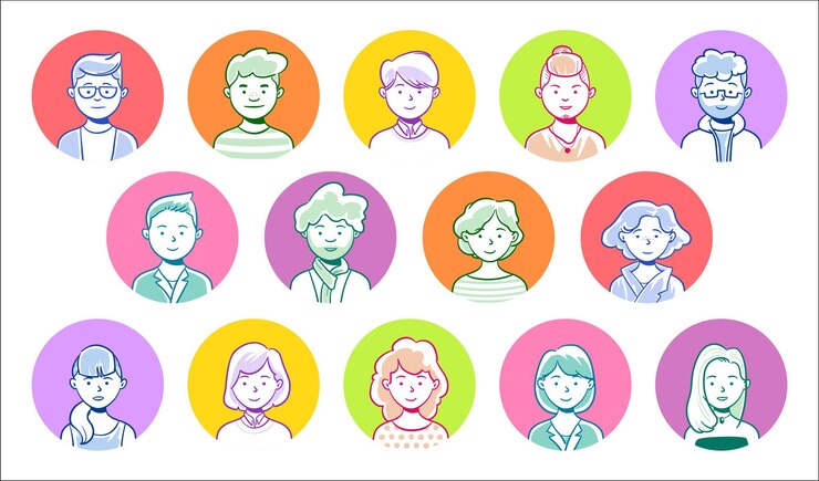 手描きの人々のアバターコレクション