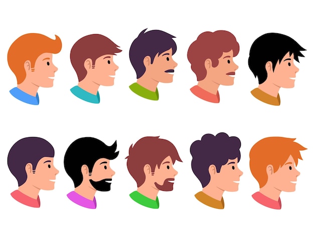 Vector hand drawn people avatar collection