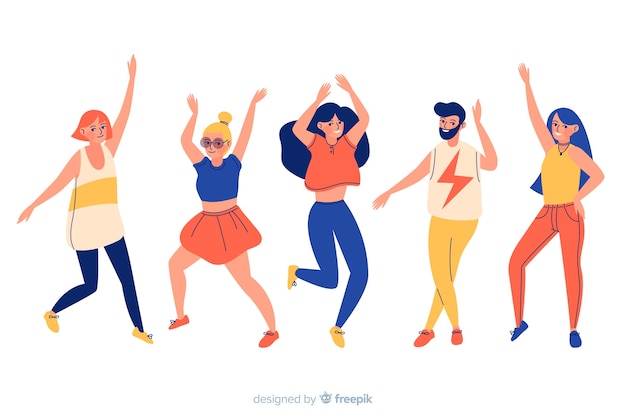 Vector hand drawn people dancing pack