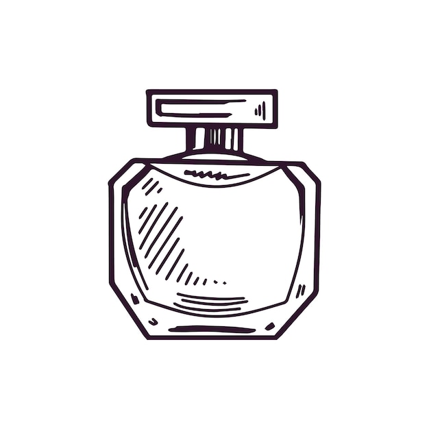 Hand drawn perfume bottle illustration for beauty salon cosmetic store makeup design