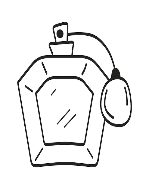 Hand drawn perfume bottle Vector illustration