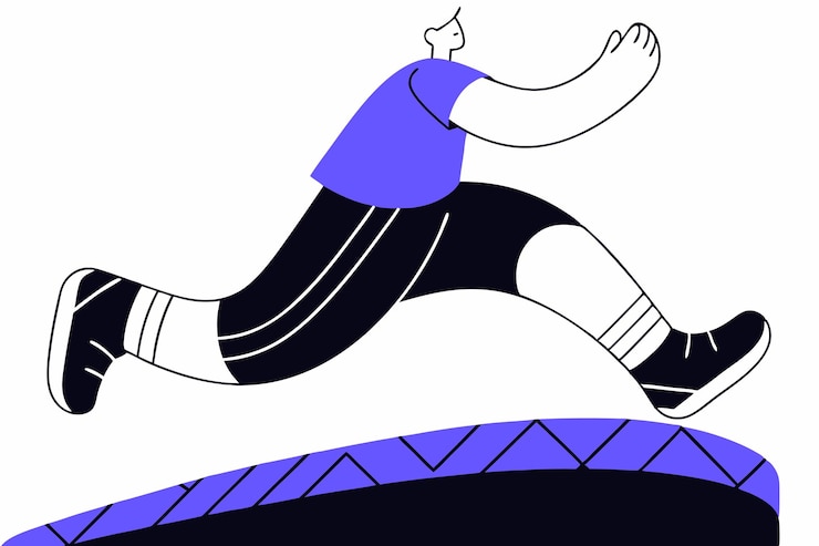 Vector hand drawn person doing sport illustration vector on white background