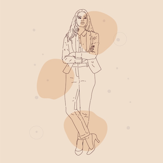 Hand drawn person outline illustration